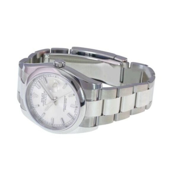 ROLEX DATEJUST UNISEX WATCH 36 MM SILVER INDEX DIAL STEEL SMOOTH OYSTER 116200 main image 5